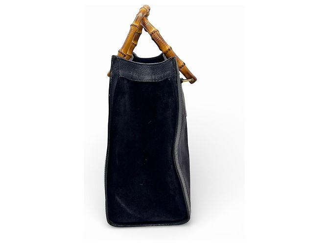 Gucci Borsa Bamboo in Pelle Blu navy - vista 6