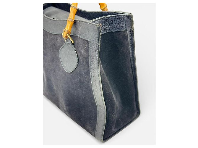 Gucci Borsa Bamboo in Pelle Blu navy - vista 8