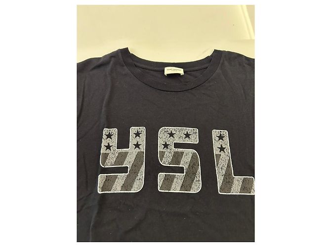 Saint Laurent T-Shirt schwarz mit YSL Logo US-Flagge - Ansicht 3