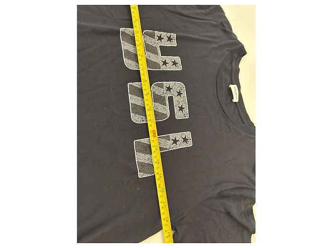 Saint Laurent T-Shirt schwarz mit YSL Logo US-Flagge - Ansicht 8