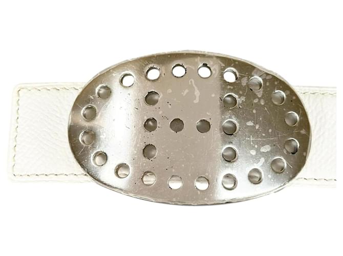 Hermès Hermes Evelyne Ledergürtel Braun Silber Weiß - Ansicht 5