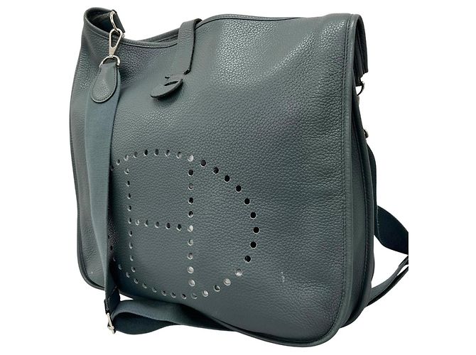Hermès Borsa a tracolla Hermes Evelyne III TGM Marrone Blu - vista 4