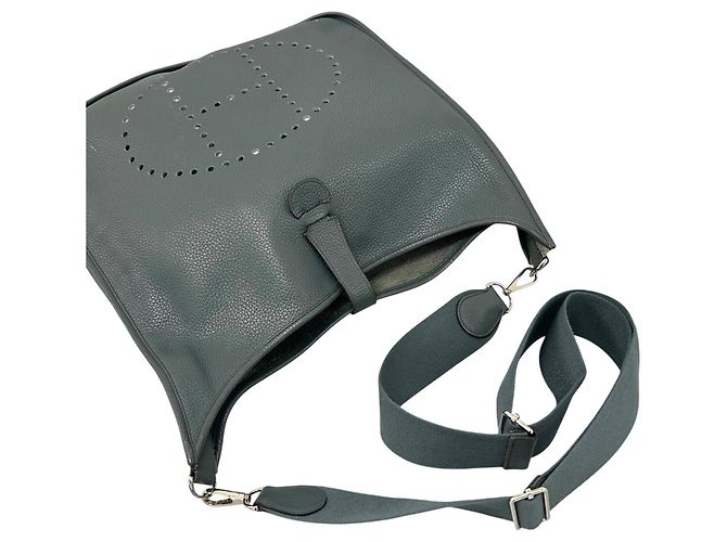 Hermès Borsa a tracolla Hermes Evelyne III TGM Marrone Blu - vista 5