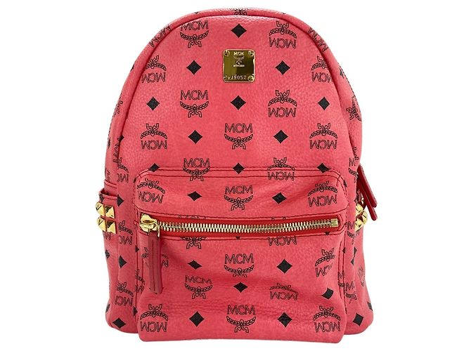 MCM Stark Side Studs Small Stud Backpack in Red - view 2