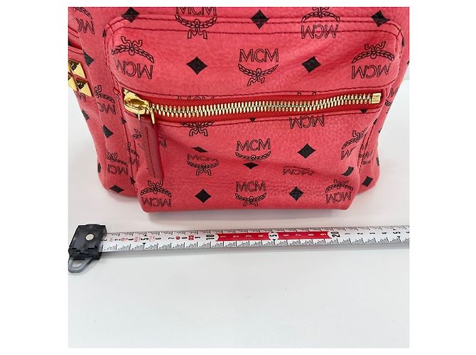 MCM Stark Side Studs Small Stud Backpack in Red - view 4