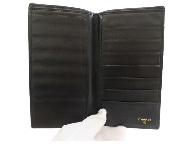 Cartera larga de piel de becerro Chanel Negro - vista 3
