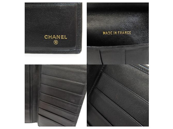 Cartera larga de piel de becerro Chanel Negro - vista 5