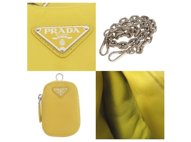 Borsa a tracolla Prada in pelle di vitello Giallo - vista 4
