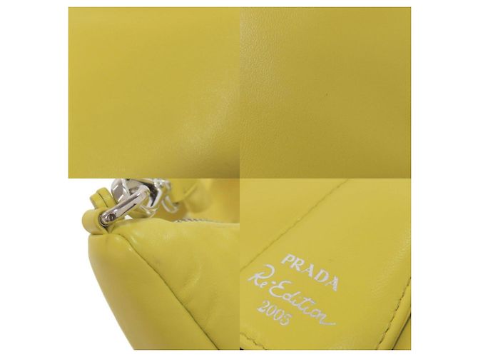 Borsa a tracolla Prada in pelle di vitello Giallo - vista 6