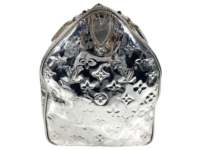Borsa Louis Vuitton Miroir Speedy 35 Argento - vista 3