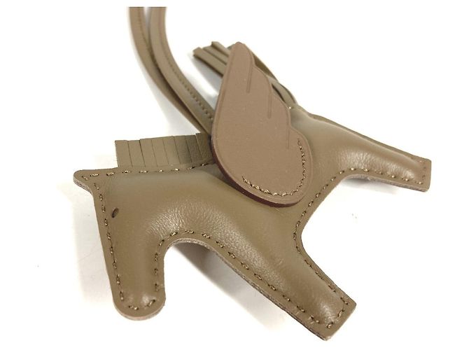 Hermès Portachiavi Hermes Cavallo Cheval Rodeo Pegasus PM Beige Taupe - vista 4
