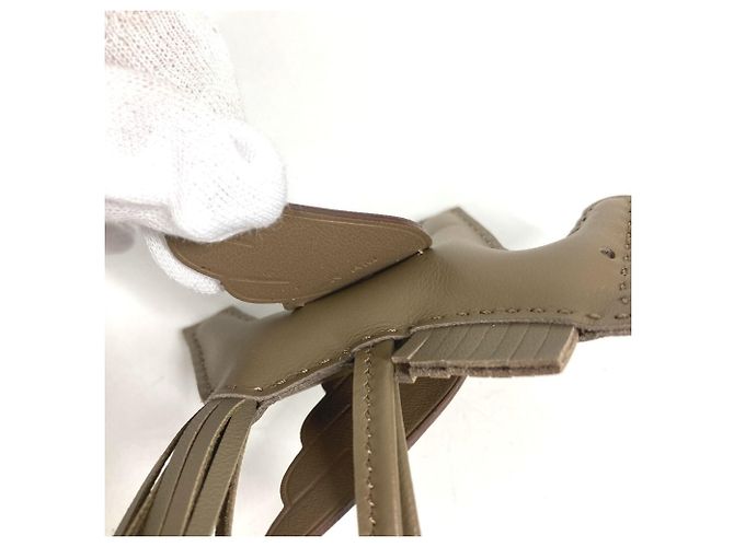 Hermès Portachiavi Hermes Cavallo Cheval Rodeo Pegasus PM Beige Taupe - vista 9