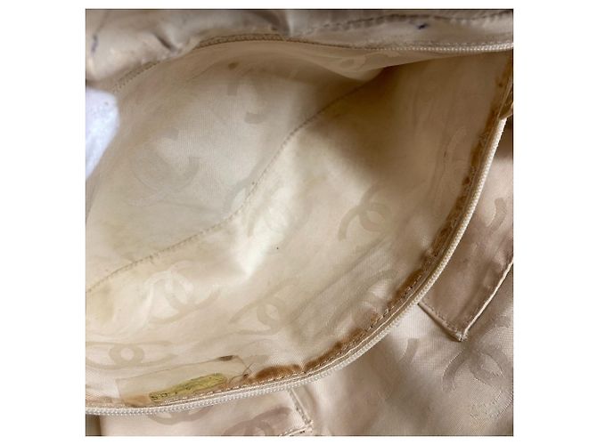 Borsa Tote CHANEL Vintage Logo Triple Coco CC Mark Bianco - vista 16
