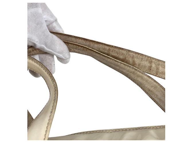 Borsa Tote CHANEL Vintage Logo Triple Coco CC Mark Bianco - vista 9
