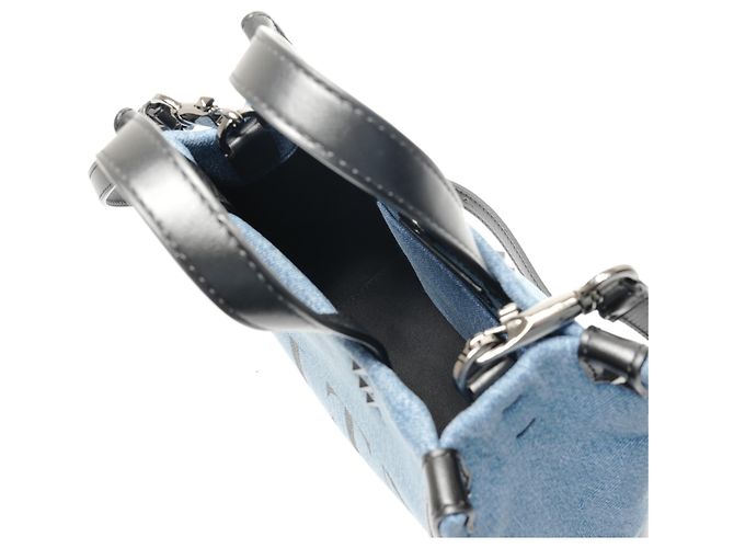 Borsa Tote 2-Way in Denim Valentino VLTN Blu navy - vista 10