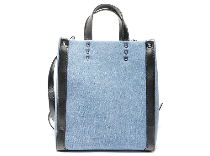 Borsa Tote 2-Way in Denim Valentino VLTN Blu navy - vista 2