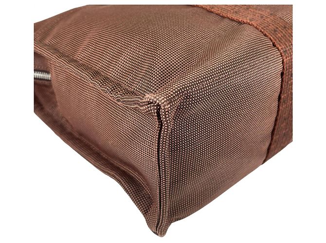 Hermès Borsa Tote Hermes Herline MM Chocolate Marrone - vista 10