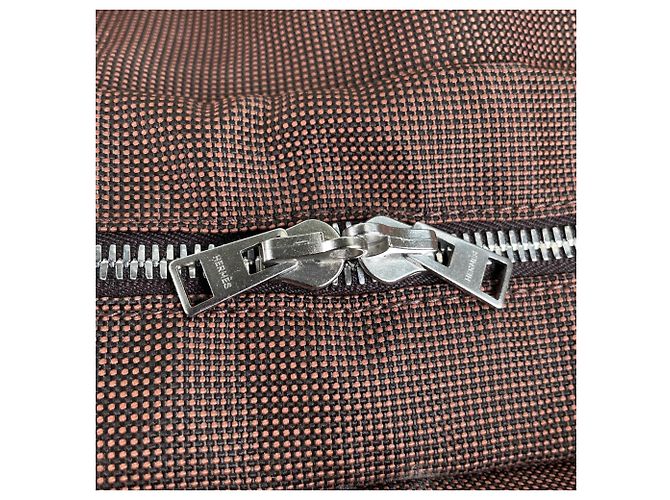 Hermès Borsa Tote Hermes Herline MM Chocolate Marrone - vista 13