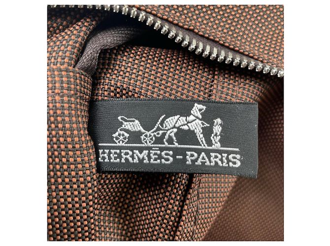 Hermès Borsa Tote Hermes Herline MM Chocolate Marrone - vista 14