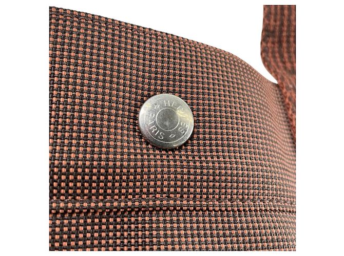Hermès Borsa Tote Hermes Herline MM Chocolate Marrone - vista 15