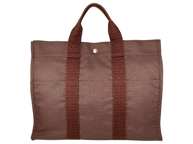 Hermès Borsa Tote Hermes Herline MM Chocolate Marrone - vista 2