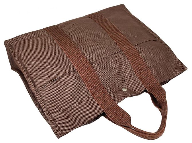 Hermès Borsa Tote Hermes Herline MM Chocolate Marrone - vista 5
