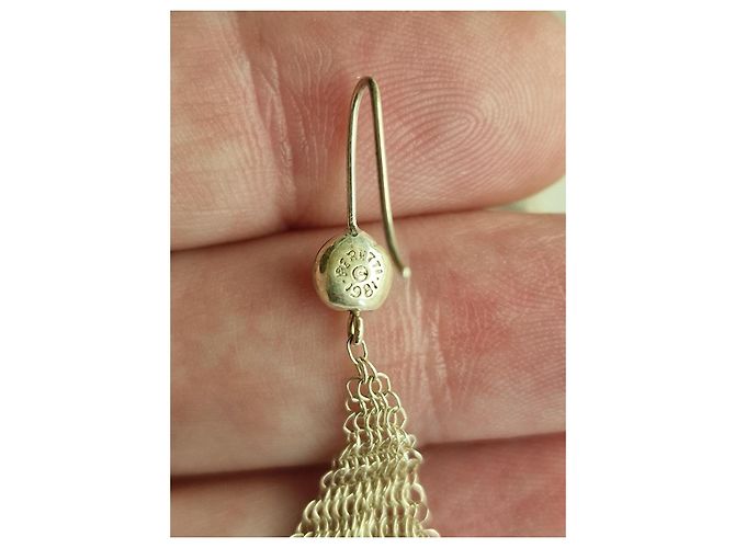 Orecchini pendenti a maglia Tiffany & Co. in argento - vista 4