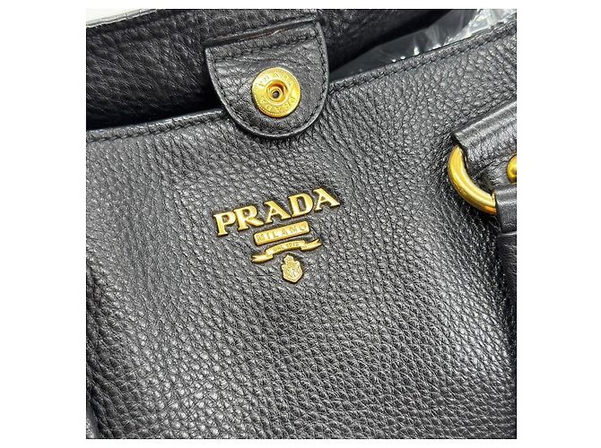 Tote Prada Tasche aus schwarzem Leder - Ansicht 6