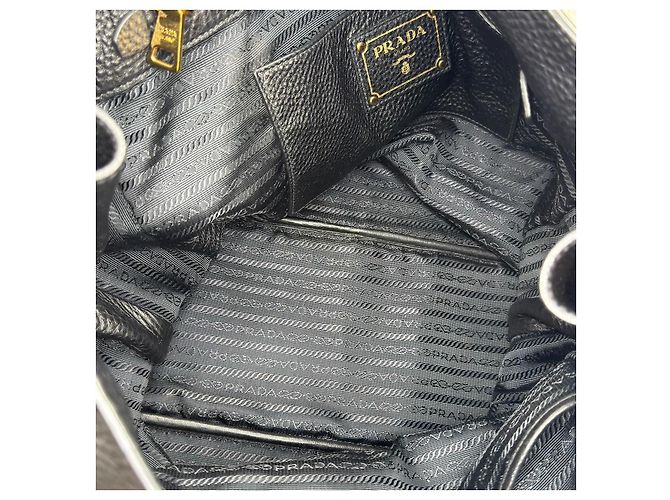 Tote Prada Tasche aus schwarzem Leder - Ansicht 8