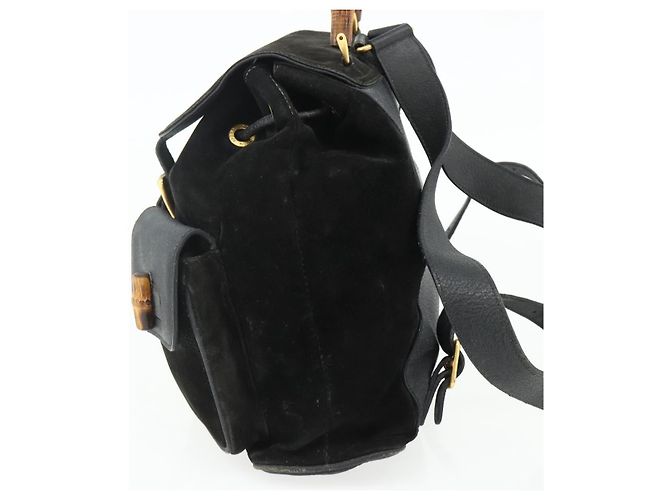 Gucci Vintage Bamboo Camoscio Medium Nero - vista 4