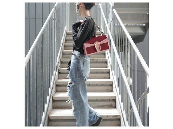 Borsa a Spalla Gucci Dionysus Bicolor Rossa Rosso - vista 14