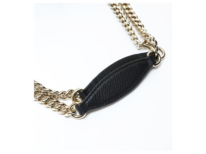 Borsa a tracolla con catena in pelle Gucci Soho Nero - vista 13