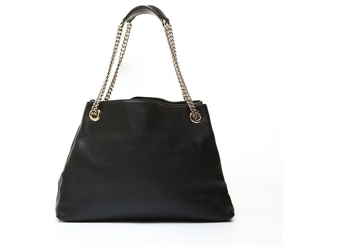 Borsa a tracolla con catena in pelle Gucci Soho Nero - vista 2