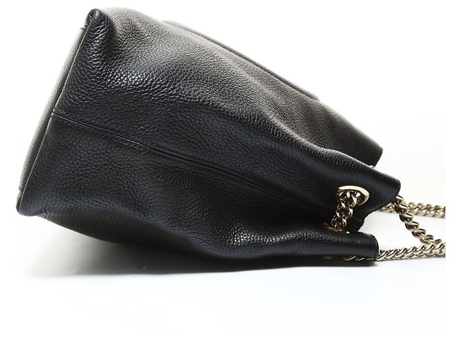 Borsa a tracolla con catena in pelle Gucci Soho Nero - vista 4