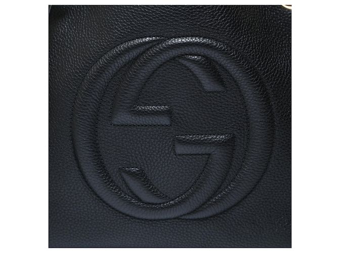 Borsa a tracolla con catena in pelle Gucci Soho Nero - vista 8