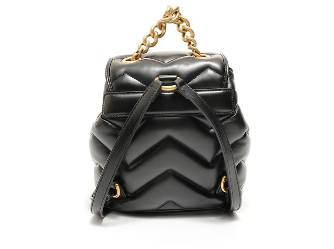 Gucci GG Marmont gesteppter Lederrucksack Schwarz - Ansicht 2