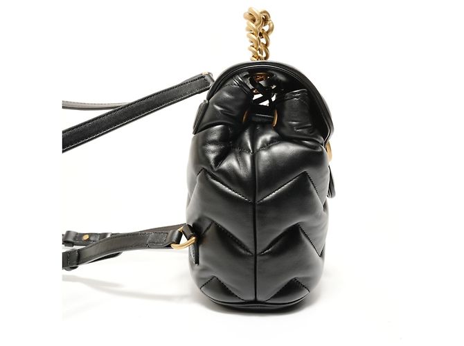 Gucci GG Marmont gesteppter Lederrucksack Schwarz - Ansicht 3