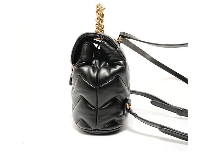 Gucci GG Marmont gesteppter Lederrucksack Schwarz - Ansicht 4