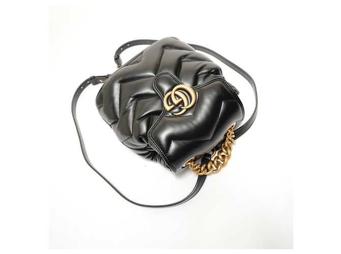 Gucci GG Marmont gesteppter Lederrucksack Schwarz - Ansicht 8