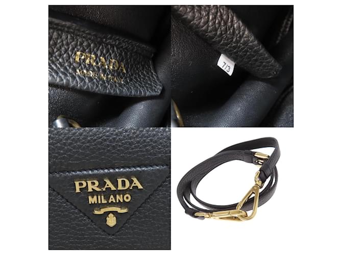 Borsa a mano in pelle nera Prada Nero - vista 5