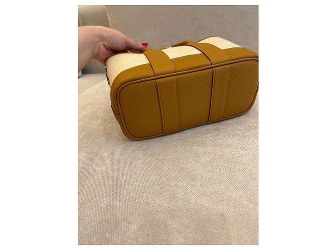 Borsa shopper Hermès Garden Party Marrone Beige - vista 5