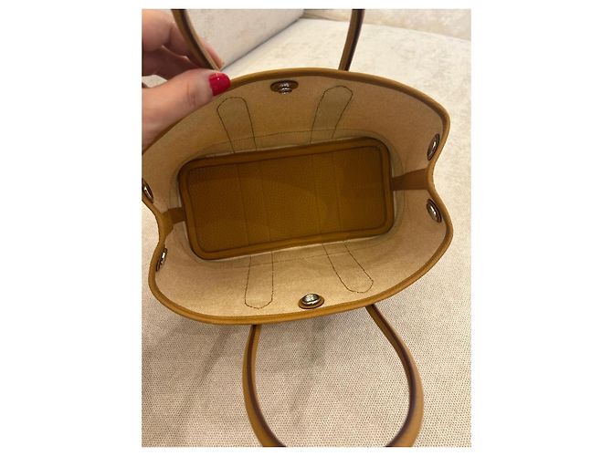 Borsa shopper Hermès Garden Party Marrone Beige - vista 6
