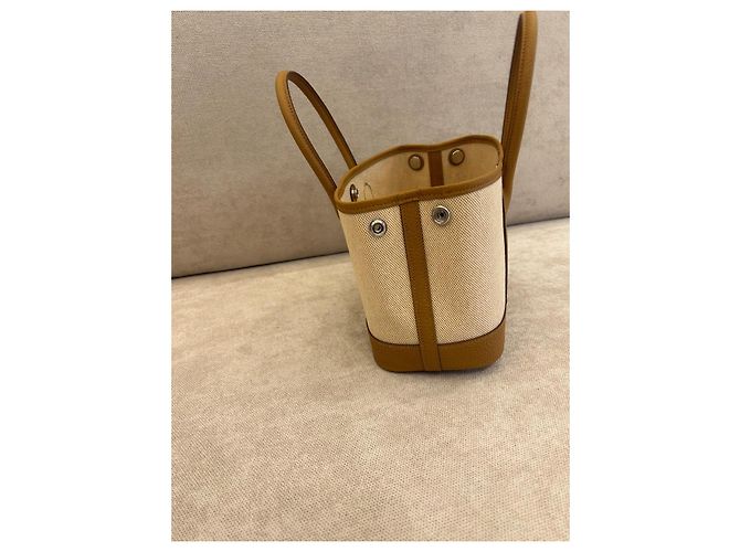 Borsa shopper Hermès Garden Party Marrone Beige - vista 8