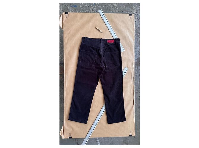 Visvim Giza Corduroy Wide Pants Nero - vista 7