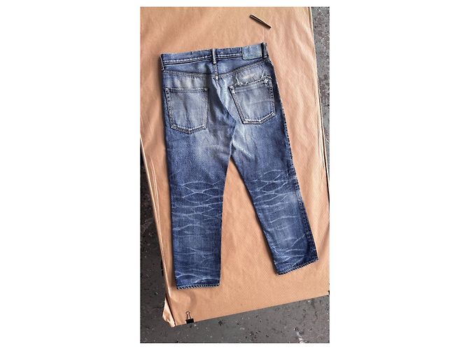 Visvim 03 Non Washed Crash Social Sculpture Denim Blu - vista 12
