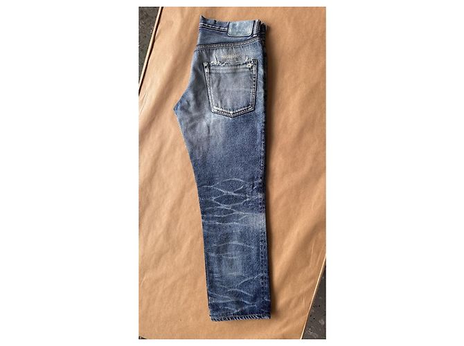 Visvim 03 Non Washed Crash Social Sculpture Denim Blu - vista 2