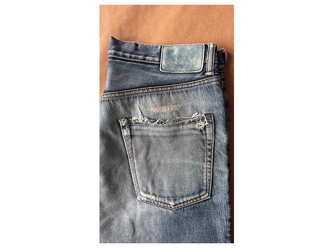 Visvim 03 Non Washed Crash Social Sculpture Denim Blu - vista 3