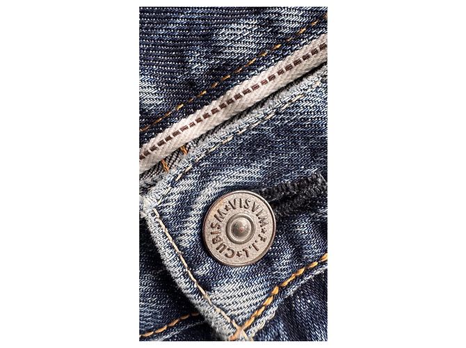 Visvim 03 Non Washed Crash Social Sculpture Denim Blu - vista 5