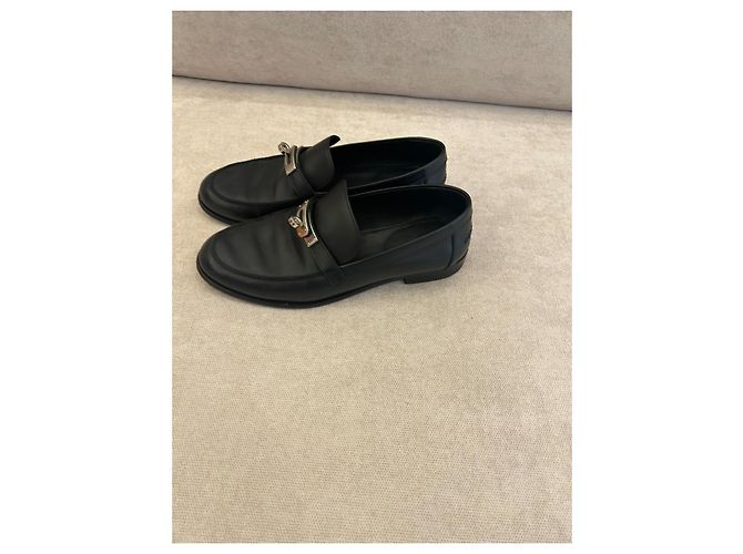 Mocassini in pelle nera Hermès Nero - vista 3