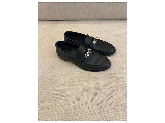 Mocassini in pelle nera Hermès Nero - vista 4